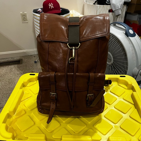 Coach Brown Bleeker Leather Men's Backpack - Picture 1 of 8